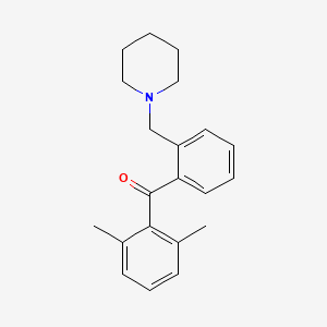 molecular formula C21H25NO B1613103 2,6-Dimethyl-2'-piperidinomethyl benzophenone CAS No. 898773-30-3