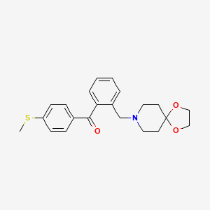 2-[8-(1,4-Dioxa-8-azaspiro[4.5]decyl)methyl]-4'-thiomethyl benzophenone