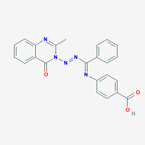 molecular formula C23H17N5O3 B161311 4-((((2-Methyl-4-oxo-3(4H)-quinazolinyl)azo)phenylmethylene)amino)benzoic acid CAS No. 134895-14-0