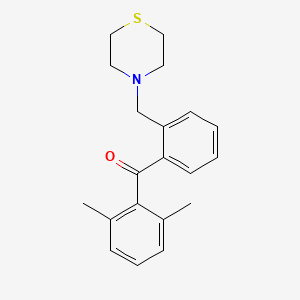 molecular formula C20H23NOS B1613165 2,6-Dimethyl-2'-thiomorpholinomethyl benzophenone CAS No. 898781-88-9