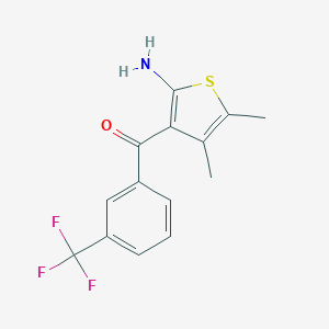 molecular formula C14H12F3NOS B161319 (2-Amino-4,5-dimethylthiophen-3-yl)(3-(trifluoromethyl)phenyl)methanone CAS No. 132861-87-1