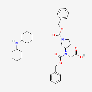 N-Cyclohexylcyclohexanamine;2-[phenylmethoxycarbonyl-[(3R)-1-phenylmethoxycarbonylpyrrolidin-3-yl]amino]acetic acid
