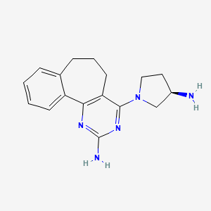 molecular formula C17H21N5 B1613201 5H-Benzo(6,7)cyclohepta(1,2-d)pyrimidin-2-amine, 4-((3R)-3-amino-1-pyrrolidinyl)-6,7-dihydro- CAS No. 1027330-97-7