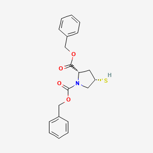 molecular formula C20H21NO4S B1613204 (2S,4S)-Dibenzyl 4-mercaptopyrrolidine-1,2-dicarboxylate CAS No. 1176446-09-5