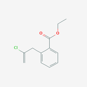 molecular formula C12H13ClO2 B1613219 3-(2-Carboethoxyphenyl)-2-chloro-1-propene CAS No. 731772-78-4