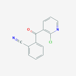 molecular formula C13H7ClN2O B1613229 2-Chloro-3-(2-cyanobenzoyl)pyridine CAS No. 884504-80-7