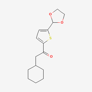 molecular formula C15H20O3S B1613232 Cyclohexylmethyl 5-(1,3-dioxolan-2-YL)-2-thienyl ketone CAS No. 898772-72-0