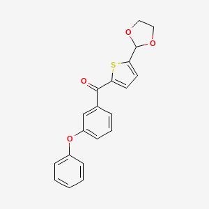 molecular formula C20H16O4S B1613234 5-(1,3-Dioxolan-2-YL)-2-(3-phenoxybenzoyl)thiophene CAS No. 898778-25-1