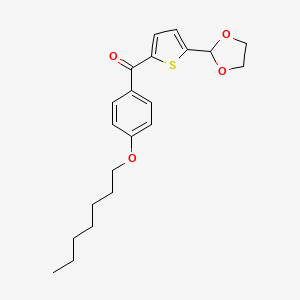 5-(1,3-Dioxolan-2-YL)-2-(4-heptyloxybenzoyl)thiophene
