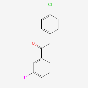 molecular formula C14H10ClIO B1613240 2-(4-Chlorophenyl)-3'-iodoacetophenone CAS No. 898784-07-1