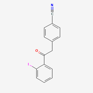 molecular formula C15H10INO B1613241 2-(4-Cyanophenyl)-2'-iodoacetophenone CAS No. 898784-41-3