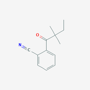 molecular formula C13H15NO B1613242 2'-Cyano-2,2-dimethylbutyrophenone CAS No. 898765-10-1