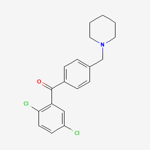 molecular formula C19H19Cl2NO B1613250 2,5-Dichloro-4'-piperidinomethyl benzophenone CAS No. 898775-57-0