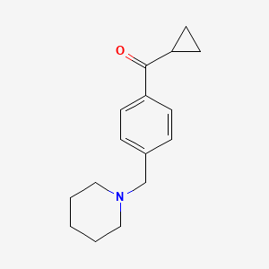 B1613251 Cyclopropyl 4-(piperidinomethyl)phenyl ketone CAS No. 898775-71-8