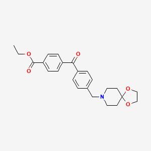 molecular formula C24H27NO5 B1613254 Ethyl 4-(4-(1,4-dioxa-8-azaspiro[4.5]decan-8-ylmethyl)benzoyl)benzoate CAS No. 898757-70-5