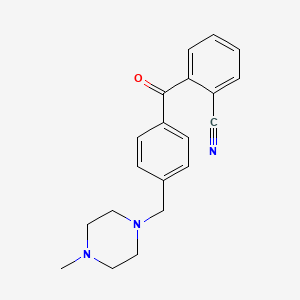 molecular formula C20H21N3O B1613257 2-Cyano-4'-(4-methylpiperazinomethyl) benzophenone CAS No. 898783-49-8