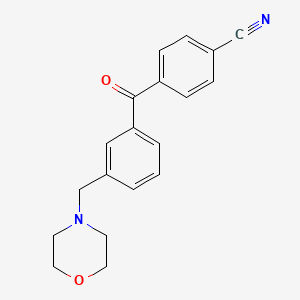molecular formula C19H18N2O2 B1613259 4'-Cyano-3-morpholinomethyl benzophenone CAS No. 898765-17-8
