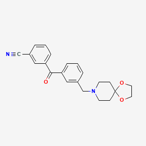 molecular formula C22H22N2O3 B1613264 3-Cyano-3'-[1,4-dioxa-8-azaspiro[4.5]decan-8-ylmethyl]benzophenone CAS No. 898761-50-7