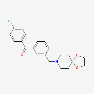 molecular formula C21H22ClNO3 B1613265 4'-Chloro-3-[8-(1,4-dioxa-8-azaspiro[4.5]decyl)methyl]benozphenone CAS No. 898761-75-6
