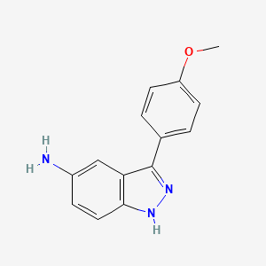 molecular formula C14H13N3O B1613284 3-(4-methoxyphenyl)-1H-indazol-5-amine CAS No. 770701-75-2