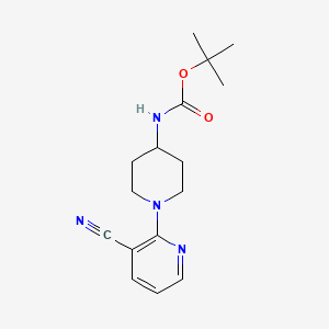 molecular formula C16H22N4O2 B1613302 tert-Butyl (1-(3-cyanopyridin-2-yl)piperidin-4-yl)carbamate CAS No. 848500-02-7