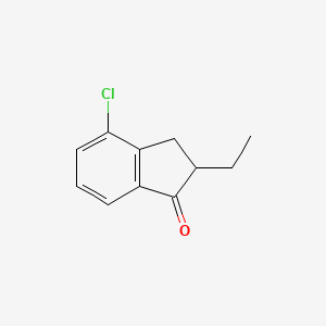 molecular formula C11H11ClO B1613339 4-Chloro-2-ethyl-2,3-dihydro-1H-inden-1-one CAS No. 1003708-98-2