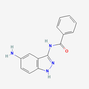 molecular formula C14H12N4O B1613341 N-(5-amino-1H-indazol-3-yl)benzamide CAS No. 599183-42-3
