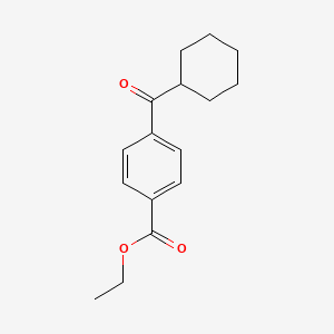 molecular formula C16H20O3 B1613348 4-CARBOETHOXYPHENYL CYCLOHEXYL KETONE CAS No. 684271-09-8