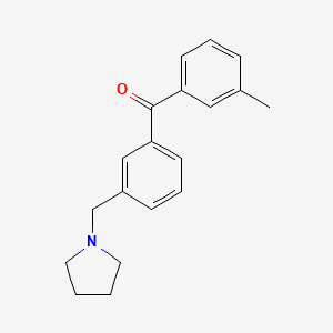 molecular formula C19H21NO B1613353 3-Methyl-3'-pyrrolidinomethyl benzophenone CAS No. 898793-94-7