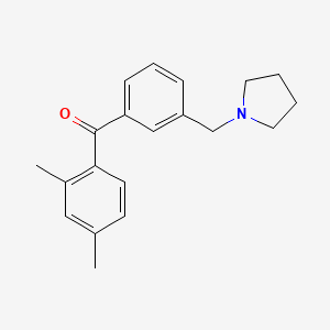 molecular formula C20H23NO B1613354 2,4-Dimethyl-3'-pyrrolidinomethyl benzophenone CAS No. 898770-37-1