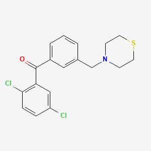 molecular formula C18H17Cl2NOS B1613359 2,5-Dichloro-3'-thiomorpholinomethyl benzophenone CAS No. 898787-84-3