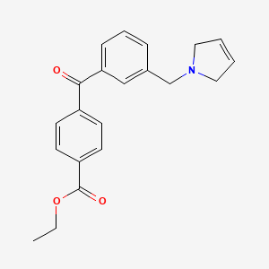 molecular formula C21H21NO3 B1613363 Ethyl 4-(3-((2,5-dihydro-1H-pyrrol-1-yl)methyl)benzoyl)benzoate CAS No. 898789-87-2