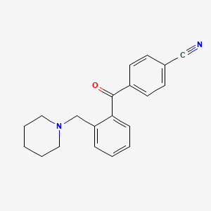 molecular formula C20H20N2O B1613366 4'-Cyano-2-piperidinomethyl benzophenone CAS No. 898751-89-8