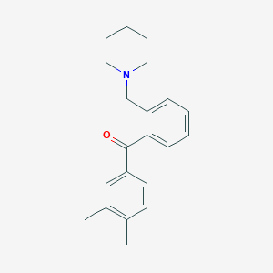 molecular formula C21H25NO B1613367 3',4'-Dimethyl-2-piperidinomethyl benzophenone CAS No. 898773-33-6
