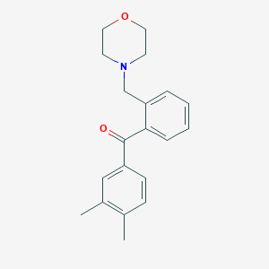 molecular formula C20H23NO2 B1613368 3',4'-Dimethyl-2-morpholinomethyl benzophenone CAS No. 898750-56-6