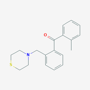 molecular formula C19H21NOS B1613374 2-Methyl-2'-thiomorpholinomethyl benzophenone CAS No. 898781-38-9