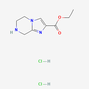 molecular formula C9H15Cl2N3O2 B1613387 ethyl 5,6,7,8-tetrahydroimidazo[1,2-a]pyrazine-2-carboxylate dihydrochloride 0.5 hydrate CAS No. 623564-18-1
