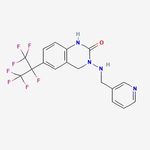 molecular formula C17H13F7N4O B1613404 6-(Perfluoropropan-2-yl)-3-((pyridin-3-ylmethyl)amino)-3,4-dihydroquinazolin-2(1H)-one CAS No. 337457-78-0