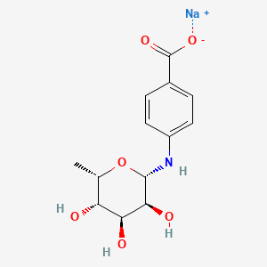 molecular formula C13H16NNaO6 B1613416 4-((6-Deoxy-alpha-L-mannopyranosyl)amino)benzoic acid sodium salt CAS No. 72880-48-9