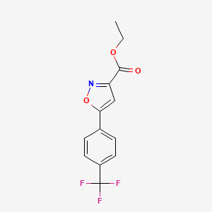 molecular formula C13H10F3NO3 B1613492 Ethyl 5-(4-(trifluoromethyl)phenyl)isoxazole-3-carboxylate CAS No. 613240-18-9