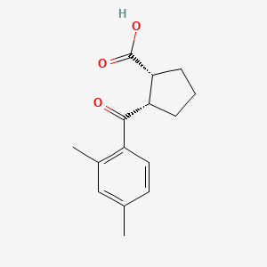 molecular formula C15H18O3 B1613514 cis-2-(2,4-Dimethylbenzoyl)cyclopentane-1-carboxylic acid CAS No. 733740-18-6