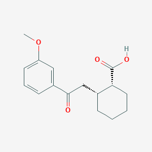 molecular formula C16H20O4 B1613516 cis-2-[2-(3-Methoxyphenyl)-2-oxoethyl]cyclohexane-1-carboxylic acid CAS No. 736136-33-7