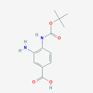 molecular formula C12H16N2O4 B1613537 3-Amino-4-((tert-butoxycarbonyl)amino)benzoic acid CAS No. 954238-52-9