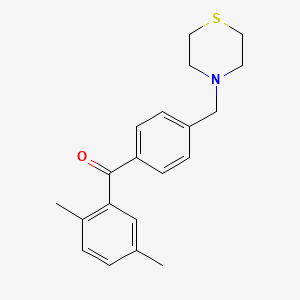 B1613548 2,5-Dimethyl-4'-thiomorpholinomethyl benzophenone CAS No. 898782-75-7