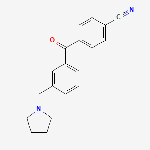 molecular formula C19H18N2O B1613553 4'-Cyano-3-pyrrolidinomethyl benzophenone CAS No. 898794-15-5