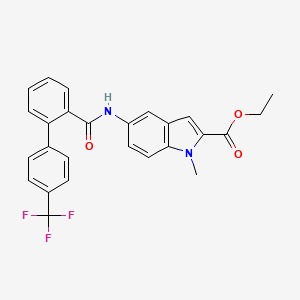 molecular formula C26H21F3N2O3 B1613568 Ethyl 1-methyl-5-{[4'-(trifluoromethyl)[1,1'-biphenyl]-2-carbonyl]amino}-1H-indole-2-carboxylate CAS No. 481659-93-2