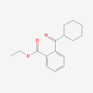 molecular formula C16H20O3 B1613614 2-Carboethoxyphenyl cyclohexyl ketone CAS No. 898792-17-1