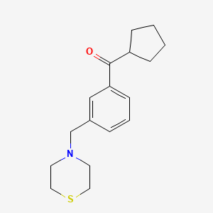 Cyclopentyl 3-(thiomorpholinomethyl)phenyl ketone