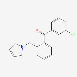 molecular formula C18H16ClNO B1613653 (3-Chlorophenyl)(2-((2,5-dihydro-1H-pyrrol-1-yl)methyl)phenyl)methanone CAS No. 898763-10-5