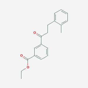molecular formula C19H20O3 B1613656 3'-Carboethoxy-3-(2-methylphenyl)propiophenone CAS No. 898789-30-5